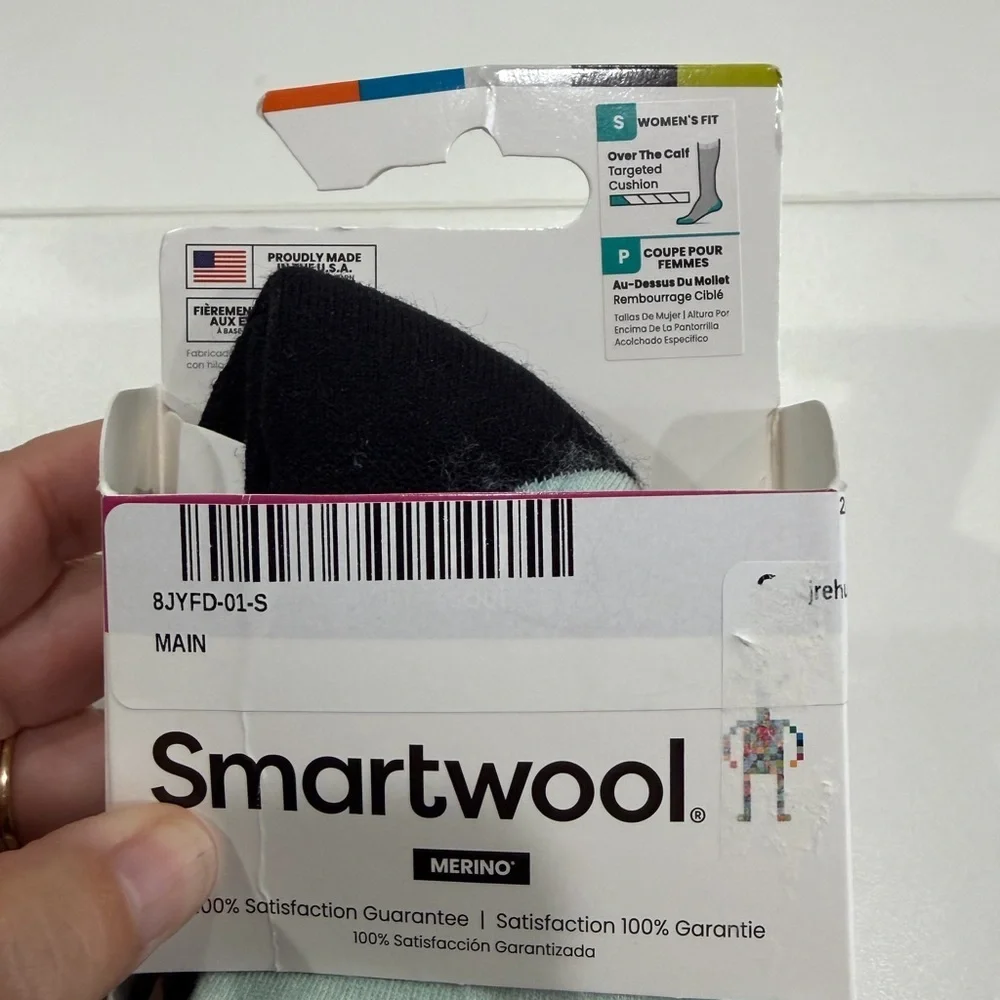 SmartWool Women's Small Targeted Cushion Bunny Print Ski Socks Over the Calf NWT